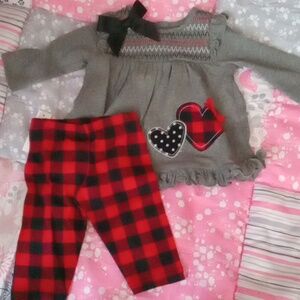 Heart plaid babygirl outfit